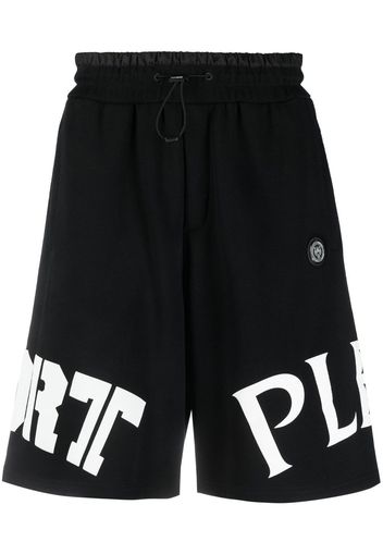 Plein Sport Shorts sportivi con stampa - Nero