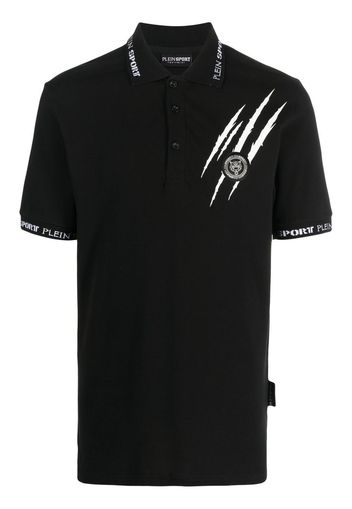 Plein Sport Polo a maniche corte con applicazione - Nero