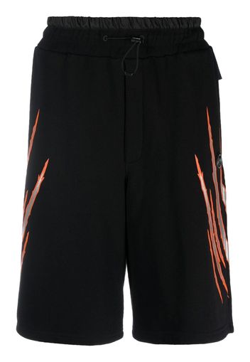 Plein Sport Shorts sportivi con stampa - Nero