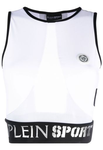 Plein Sport Top corto con logo - Bianco