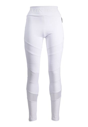 Plein Sport Leggings con inserti a coste - Bianco