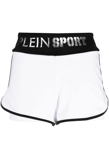 Plein Sport Shorts da corsa con logo - Bianco