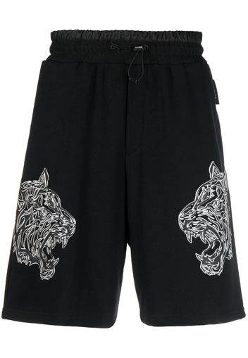 Plein Sport Tiger elasticated waist shorts - Nero