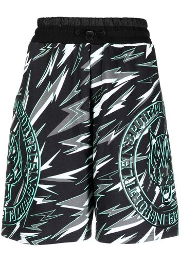 Plein Sport tiger-print jogging shorts - Nero