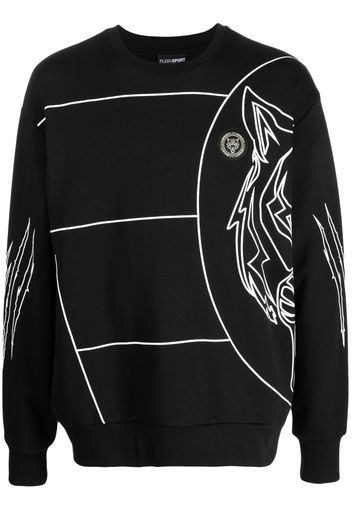 Plein Sport logo tiger-print sweatshirt - Nero