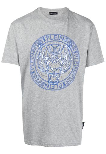 Plein Sport tiger-print T-shirt - Grigio