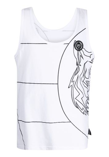 Plein Sport graphic-print scoop-neck tank top - Bianco