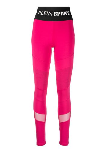 Plein Sport logo-waistband high-waisted leggings - Rosa