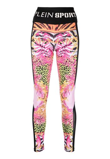 Plein Sport Leggings a fiori - Nero