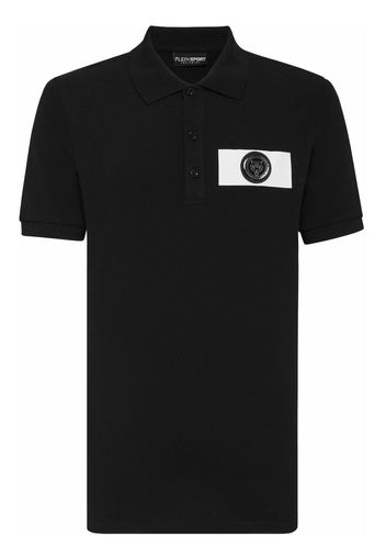 Plein Sport logo-patch cotton polo shirt - Nero