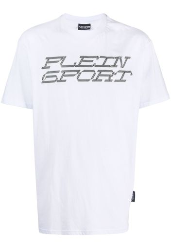 Plein Sport Tiger-print cotton T-shirt - Bianco