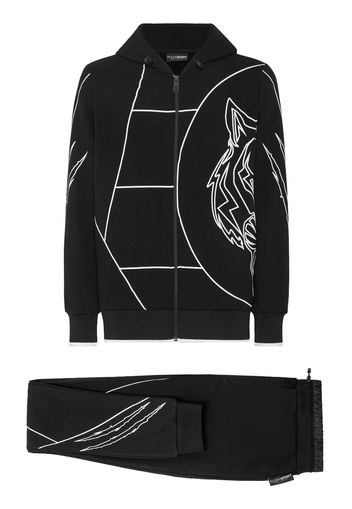 Plein Sport graphic-print hooded tracksuit - Nero