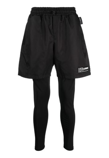 Plein Sport layered running shorts - Nero