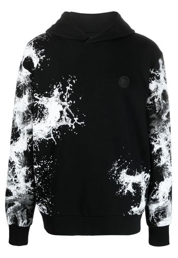 Plein Sport logo-print cotton hoodie - Nero