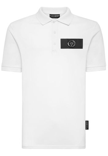 Plein Sport logo-print cotton polo shirt - Bianco