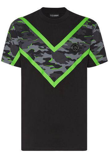 Plein Sport T-shirt SS Neon Amazon Edition con stampa camouflage - Nero