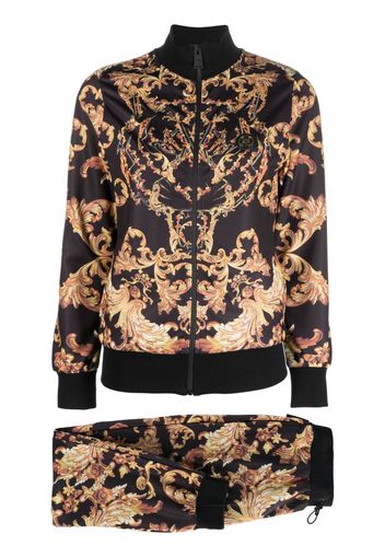 Plein Sport Baroque-print cotton tracksuit - 0216 BLACK / GOLD