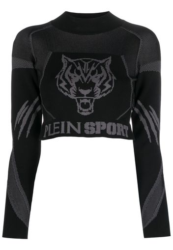 Plein Sport Top corto a maniche lunghe - Nero