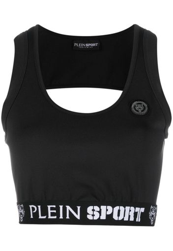 Plein Sport logo-plaque cotton tank top - Nero