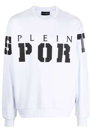 Plein Sport LS logo-print cotton sweatshirt - Bianco