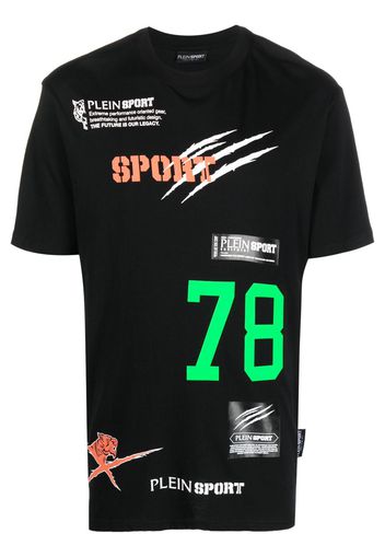 Plein Sport T-shirt Multilogo con scollo rotondo - Nero