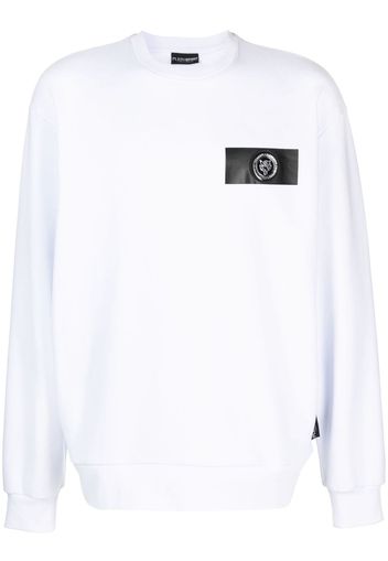 Plein Sport logo-patch cotton sweatshirt - Bianco