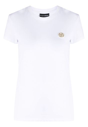 Plein Sport logo-patch cotton T-shirt - Bianco