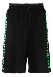 Plein Sport Shorts da corsa con stampa - Nero