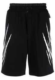 Plein Sport Shorts da corsa con stampa - Nero