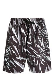 Plein Sport lightning-print swim shorts - Nero