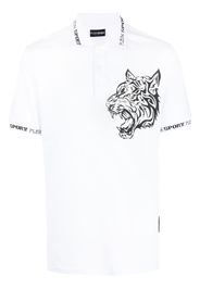 Plein Sport tiger-print polo shirt - Bianco