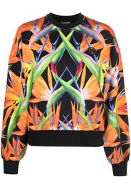 Plein Sport Felpa crop a fiori - Nero