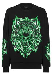 Plein Sport graphic-print logo-patch sweatshirt - Nero