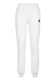 Plein Sport logo-patch tapered track pants - Bianco