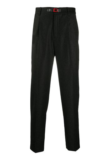 belt-detail wool tailored trousers