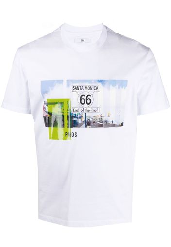 PMD T-shirt Santa Monica con stampa - Bianco