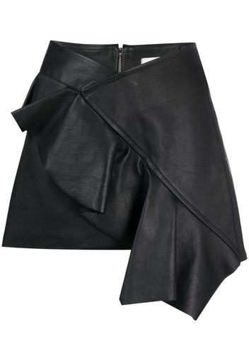 PNK ruffled leather miniskirt - Nero