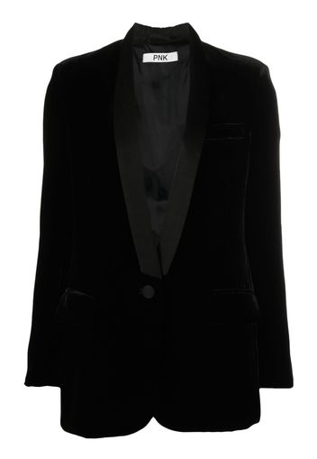 PNK single-breasted velvet blazer - Nero