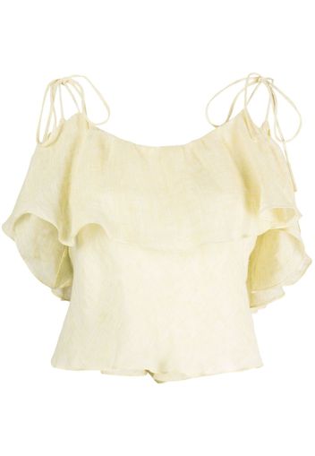 PNK ruffled linen blouse - Giallo