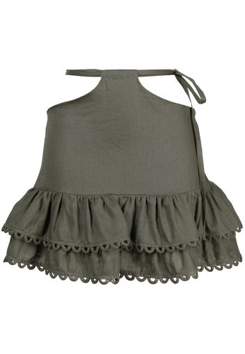 PNK cut-out ruffled miniskirt - Verde