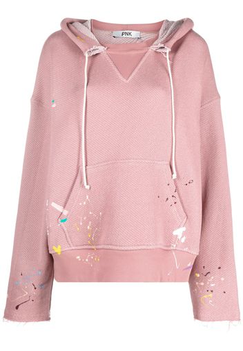 PNK paint-splatter oversized cotton hoodie - Rosa
