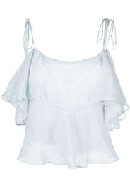 PNK ruffled linen top - Blu