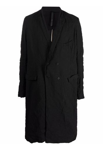 Poème Bohémien crinkled double-breasted coat - Nero