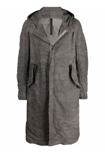 Poème Bohémien crinkled hooded coat - Grigio