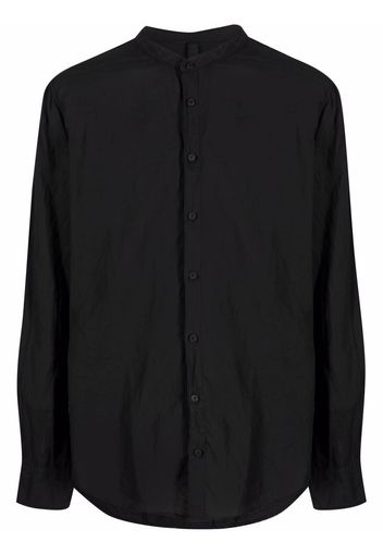 Poème Bohémien collarless cotton shirt - Nero