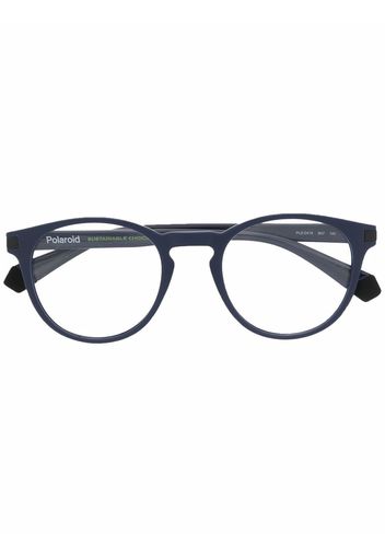 Polaroid logo-print round-frame glasses - Blu
