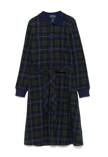 POLO RALPH LAUREN KIDS plaid polo dress - Blu