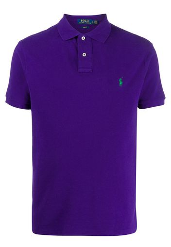 short sleeve embroidered logo polo shirt