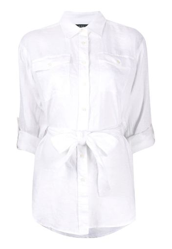 long sleeve belted shirt