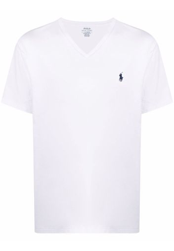 Polo Ralph Lauren embroidered logo V-neck T-shirt - Bianco